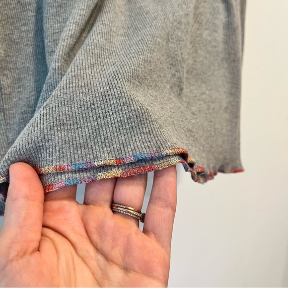 Vans Gray Bodycon Ribbed Dress with Rainbow Trim Sz M - Picture 4 of 6